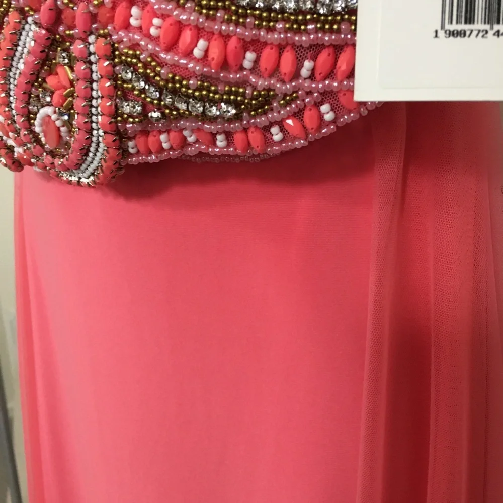 Sherri Hill Coral 2 Piece Gown Size 6 - Picture 6 of 12